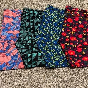 LuLaRoe Womens Tall and Curvy Leggings 4 pairs